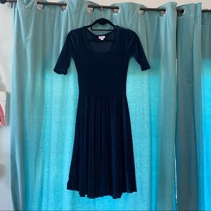 LulaRoe Nicole velour navy dress